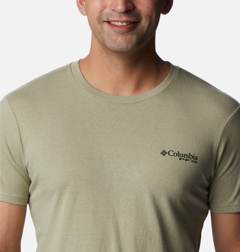 Columbia PFG Gharet Graphic Men's T-Shirt Olive | OCARVJ-582