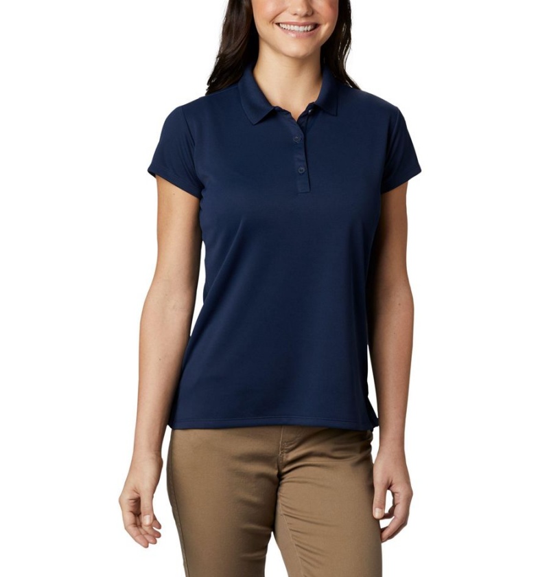 Columbia PFG Innisfree Short Sleeve Polo Women\'s T-Shirt Navy | VKZJWL-610