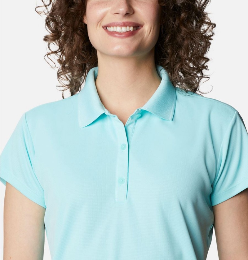 Columbia PFG Innisfree Short Sleeve Polo Women's T-Shirt Blue | TLNJUH-634