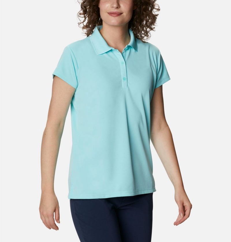 Columbia PFG Innisfree Short Sleeve Polo Women's T-Shirt Blue | TLNJUH-634