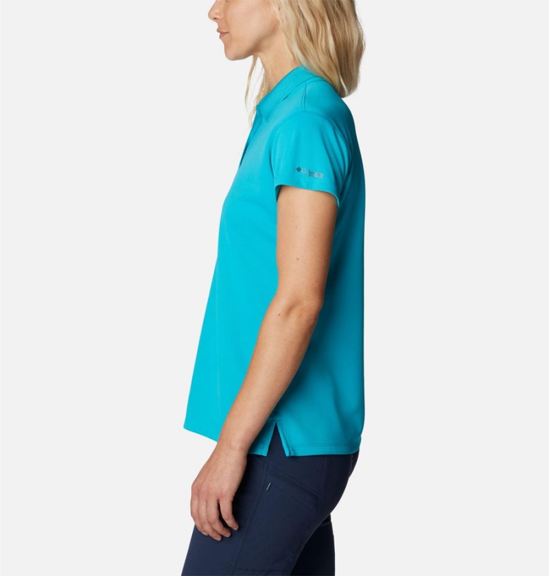 Columbia PFG Innisfree Short Sleeve Polo Women's T-Shirt Turquoise | RCKUEJ-162
