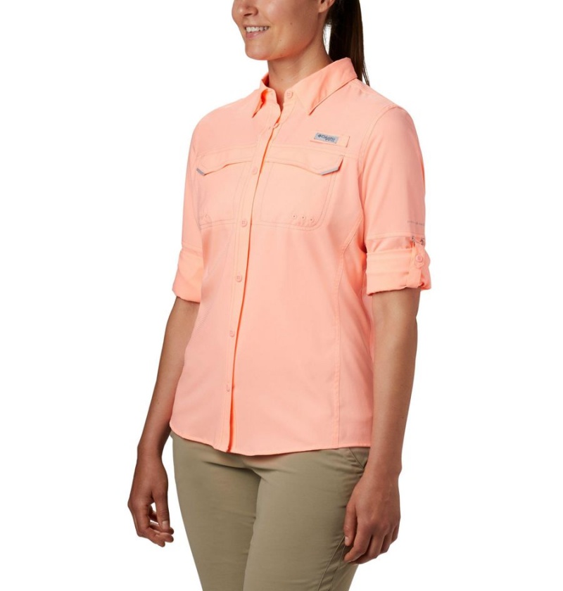 Columbia PFG Lo Drag Long Sleeve Women's Shirt Orange | XTJEKO-567