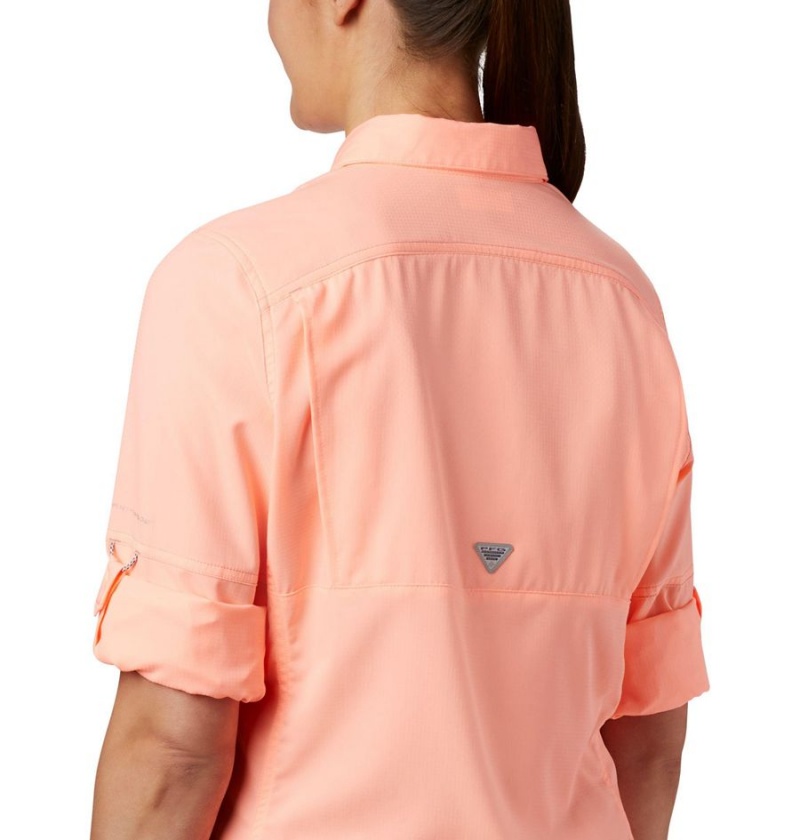 Columbia PFG Lo Drag Long Sleeve Women's Shirt Orange | XTJEKO-567
