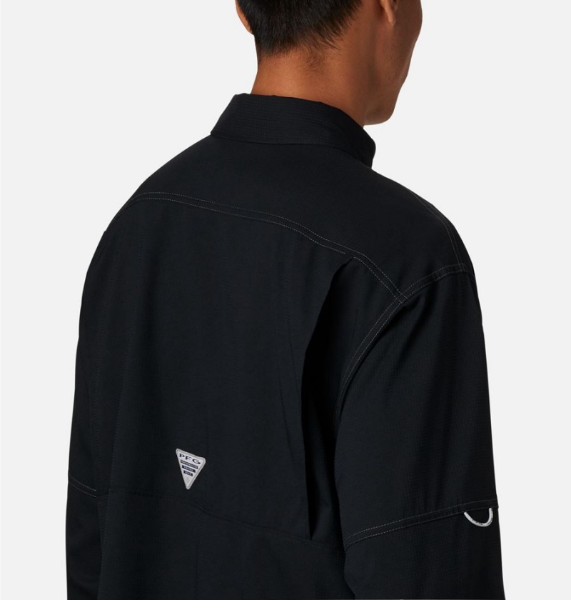 Columbia PFG Low Drag Offshore Long Sleeve Men's Shirt Black | CWSZQG-873