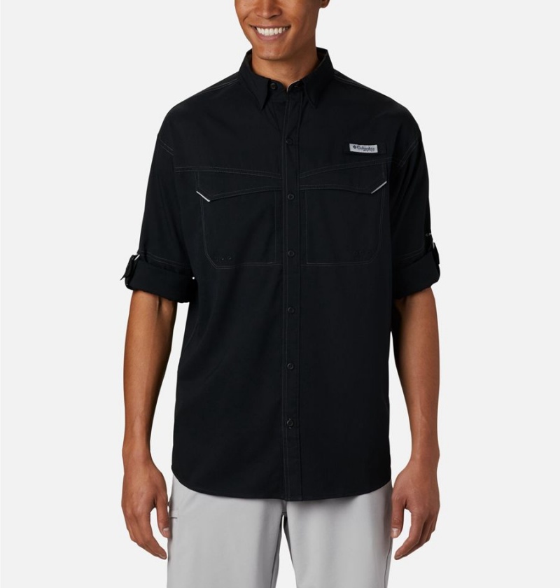 Columbia PFG Low Drag Offshore Long Sleeve Men's Shirt Black | CWSZQG-873