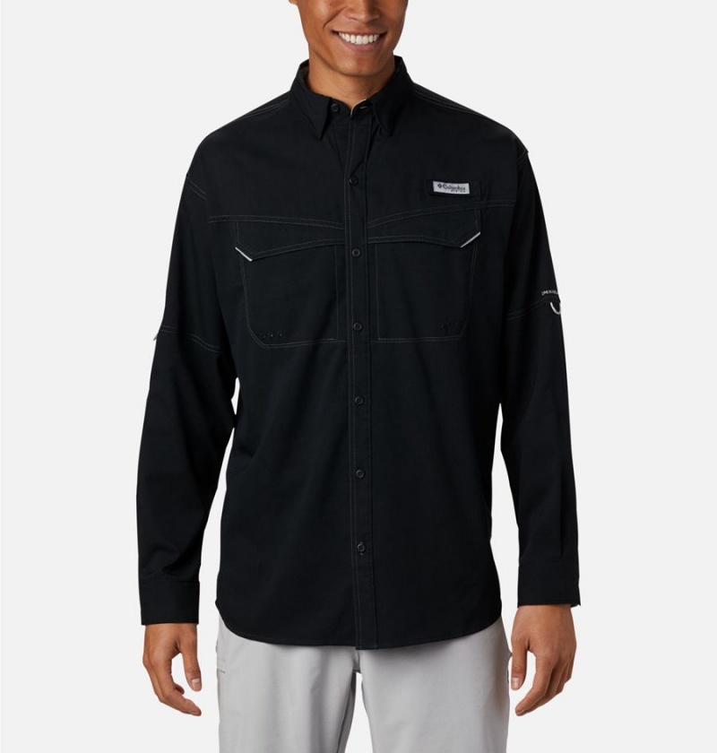 Columbia PFG Low Drag Offshore Long Sleeve Men\'s Shirt Black | CWSZQG-873