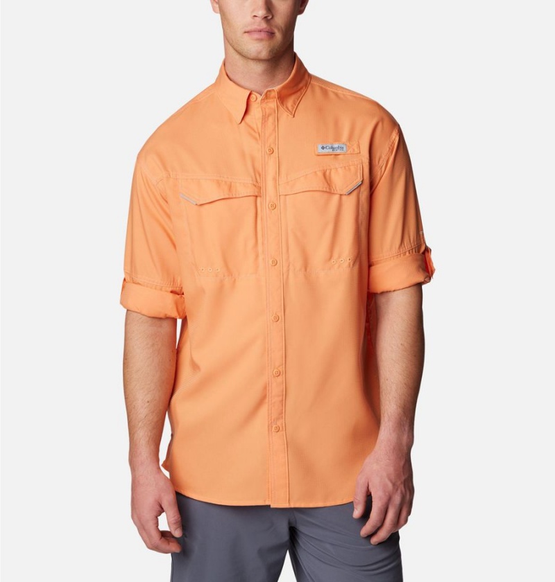 Columbia PFG Low Drag Offshore Long Sleeve Men's Shirt Orange | BXLHVD-835