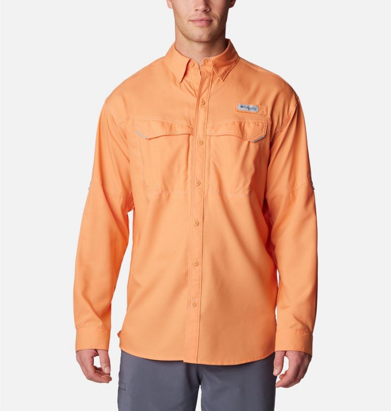 Columbia PFG Low Drag Offshore Long Sleeve Men\'s Shirt Orange | BXLHVD-835