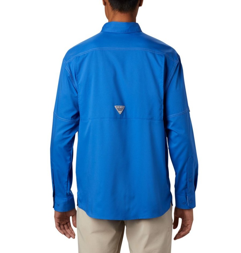 Columbia PFG Low Drag Offshore Long Sleeve Men's Shirt Blue | OUTVPX-920