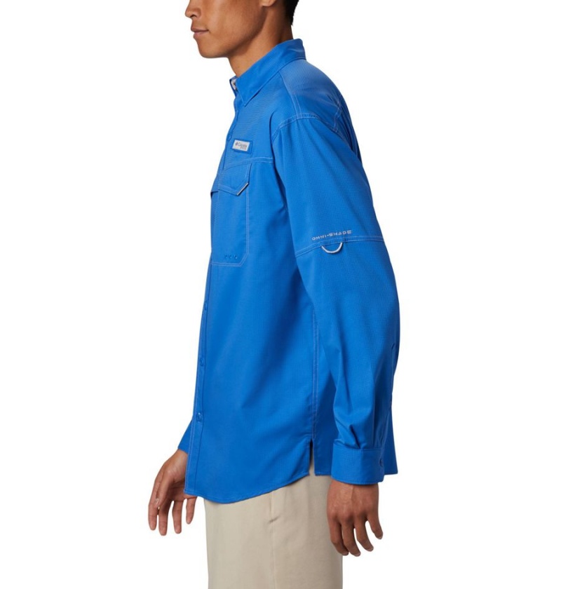 Columbia PFG Low Drag Offshore Long Sleeve Men's Shirt Blue | OUTVPX-920