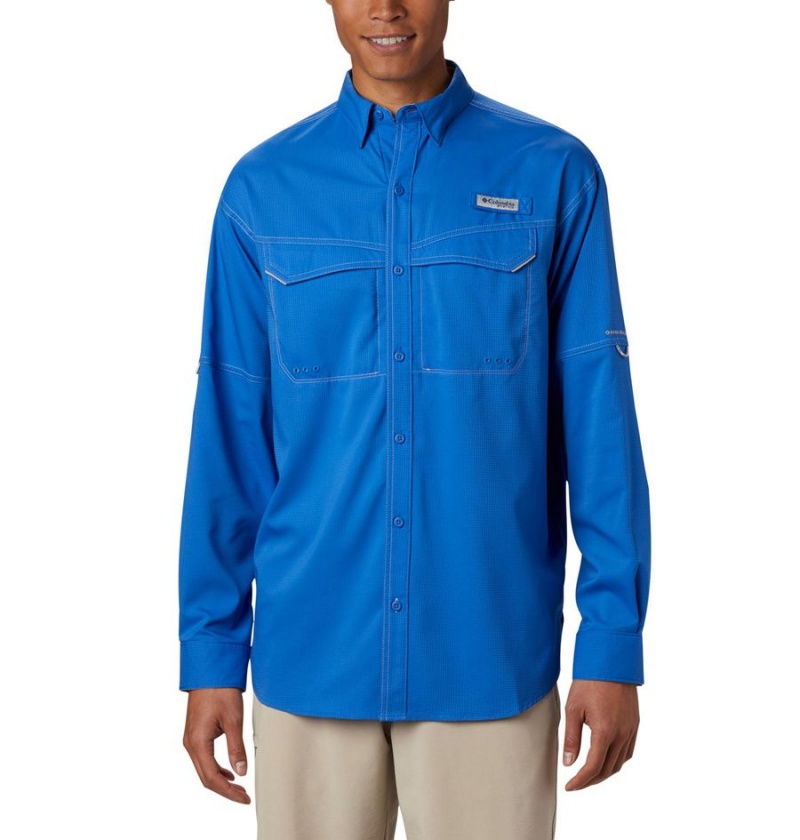 Columbia PFG Low Drag Offshore Long Sleeve Men\'s Shirt Blue | OUTVPX-920
