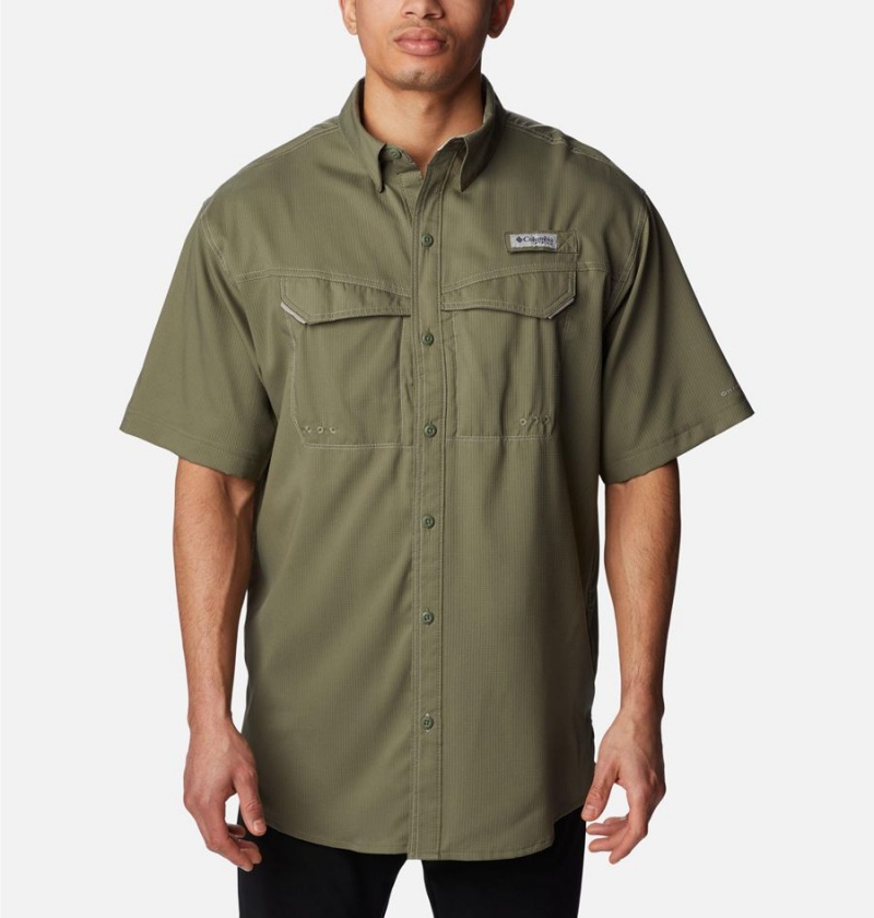 Columbia PFG Low Drag Offshore Short Sleeve Men\'s Shirt Green | GUMWHV-029