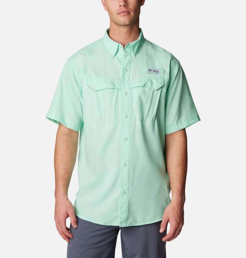 Columbia PFG Low Drag Offshore Short Sleeve Men\'s Shirt Green | MWFJXG-938