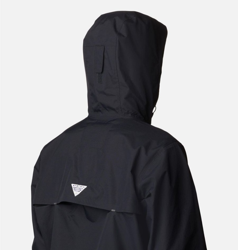 Columbia PFG Omni-Tech 3D Men's Rain Jacket Black | CLGFUM-413