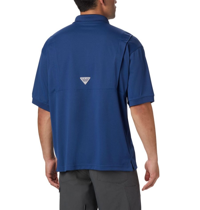Columbia PFG Perfect Cast Men's Polo Shirt Blue | YTIGSC-327