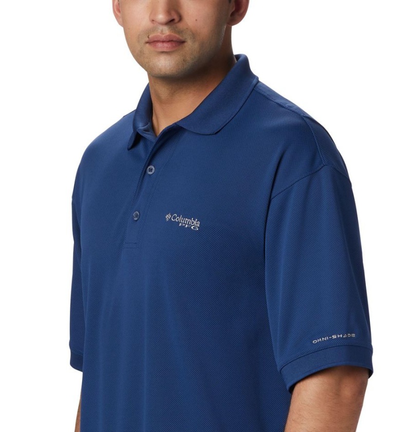 Columbia PFG Perfect Cast Men's Polo Shirt Blue | YTIGSC-327