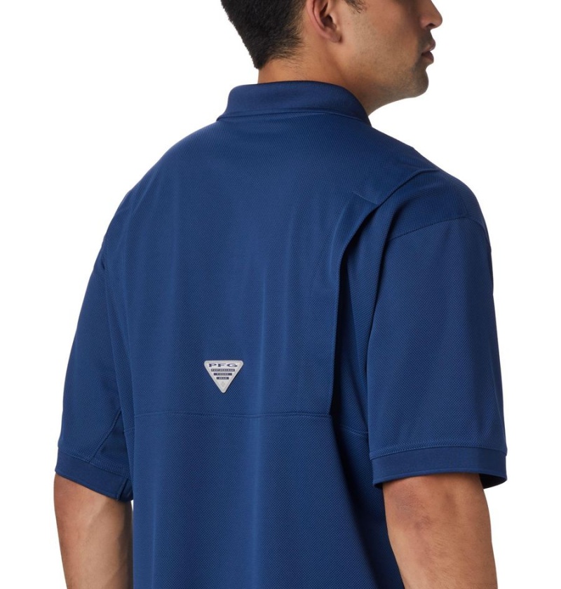 Columbia PFG Perfect Cast Men's Polo Shirt Blue | YTIGSC-327