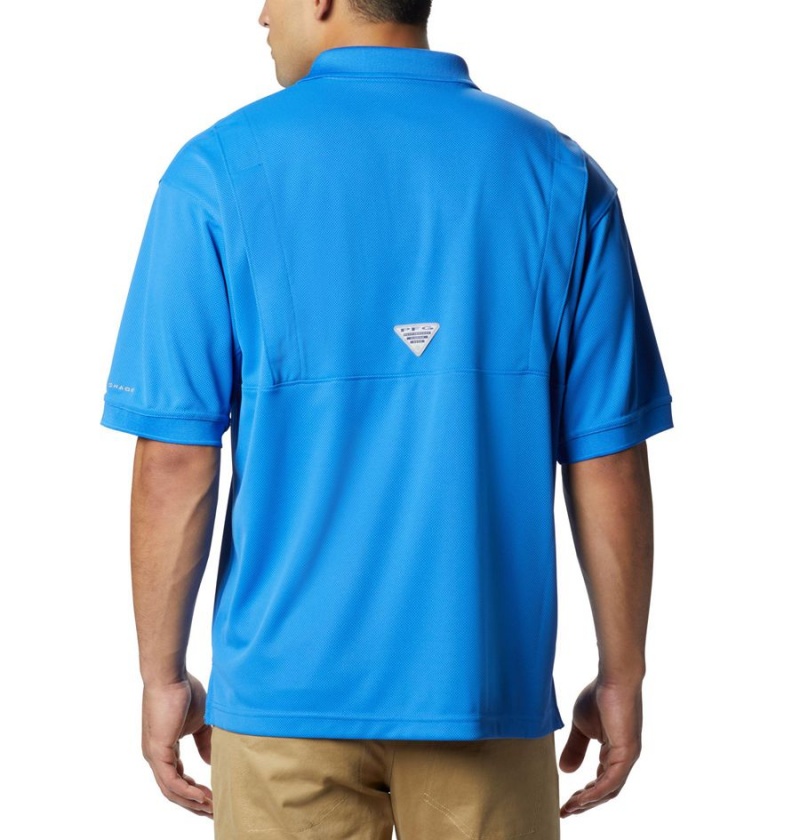 Columbia PFG Perfect Cast Men's Polo Shirt Blue | SCLEWQ-048