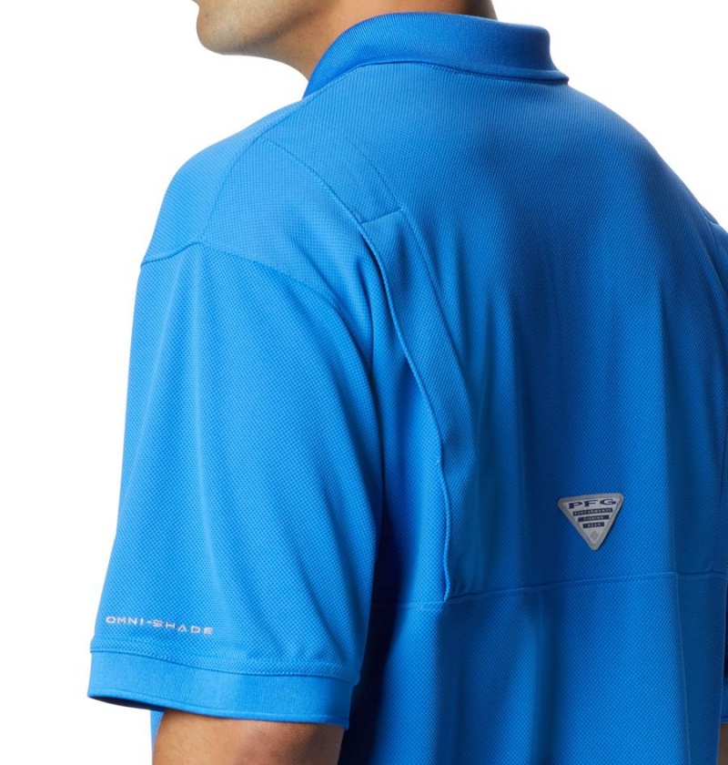 Columbia PFG Perfect Cast Men's Polo Shirt Blue | SCLEWQ-048