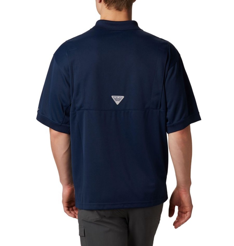 Columbia PFG Perfect Cast Men's Polo Shirt Navy | DOTVEX-529