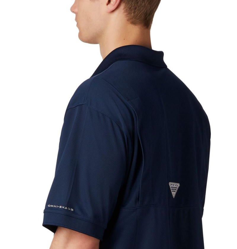 Columbia PFG Perfect Cast Men's Polo Shirt Navy | DOTVEX-529