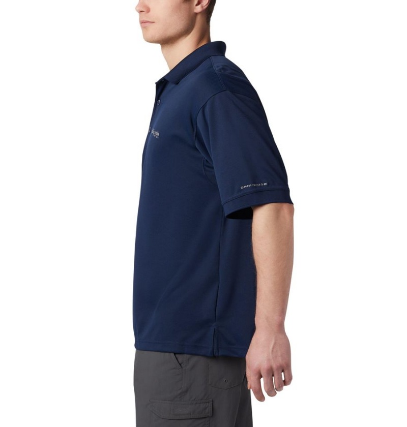 Columbia PFG Perfect Cast Men's Polo Shirt Navy | DOTVEX-529
