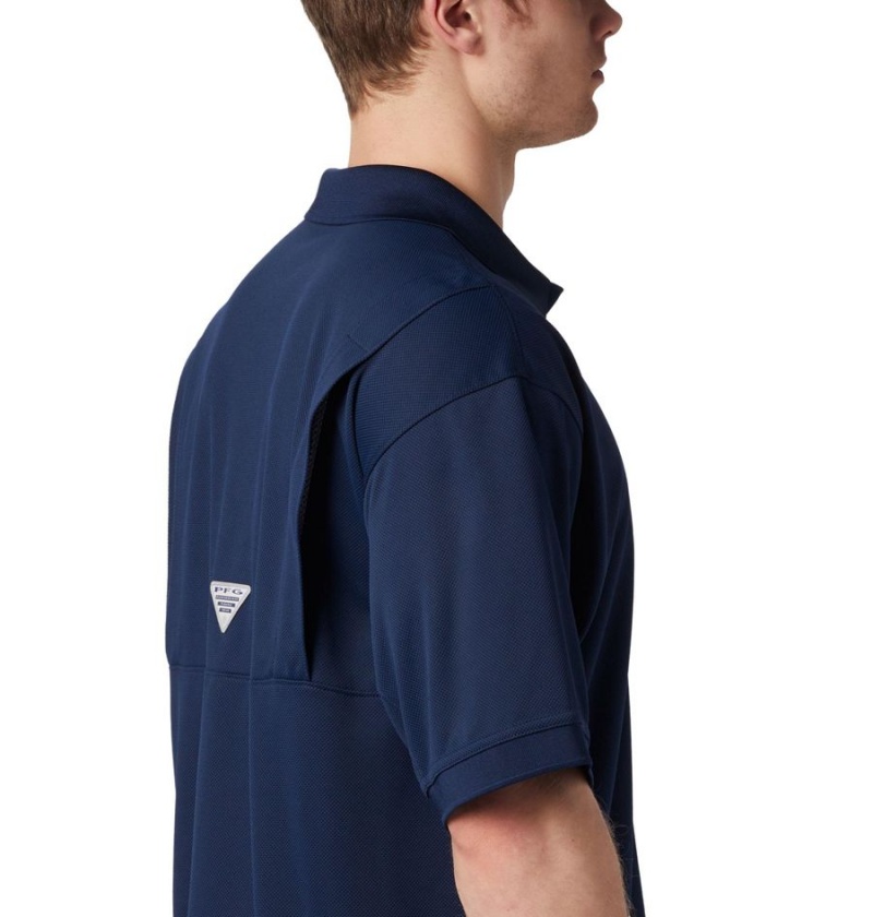 Columbia PFG Perfect Cast Men's Polo Shirt Navy | DOTVEX-529