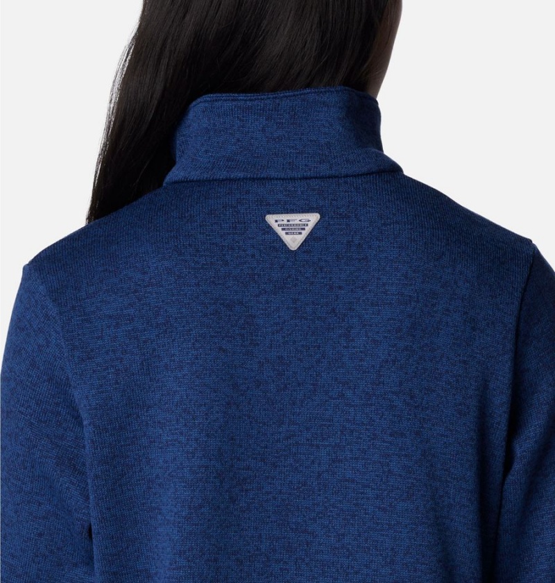Columbia PFG Reel Cozy Quarter Zip Women's Pullover Blue | SYCTBA-352
