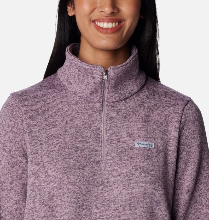 Columbia PFG Reel Cozy Quarter Zip Women's Pullover Purple | MHRXIA-120