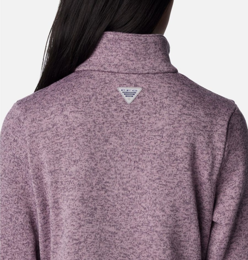 Columbia PFG Reel Cozy Quarter Zip Women's Pullover Purple | MHRXIA-120