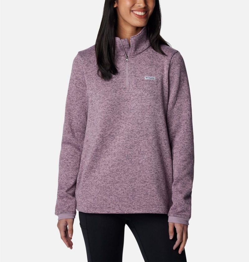 Columbia PFG Reel Cozy Quarter Zip Women\'s Pullover Purple | MHRXIA-120