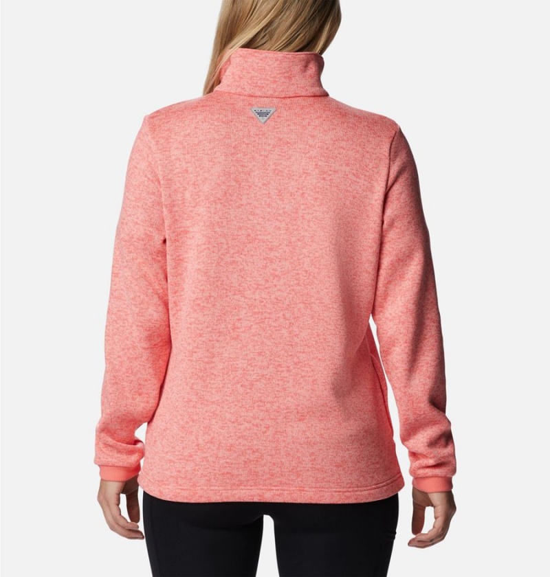 Columbia PFG Reel Cozy Quarter Zip Women's Pullover Orange | PRNJSQ-495