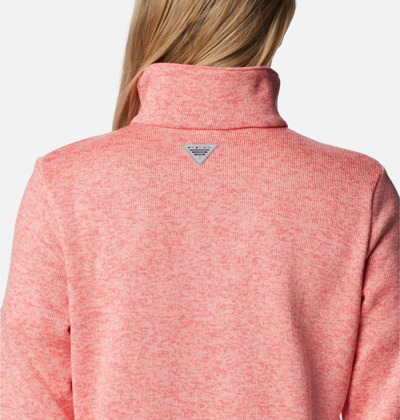 Columbia PFG Reel Cozy Quarter Zip Women's Pullover Orange | PRNJSQ-495