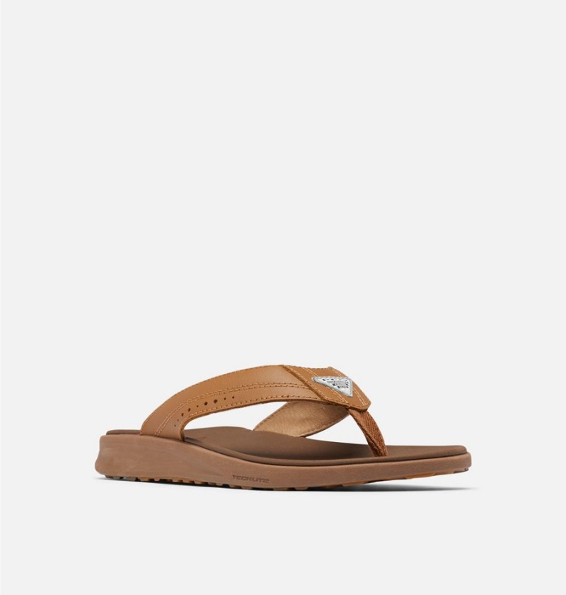 Columbia PFG Rostra Beachcomber LE Flip Flop Men's Sandals Khaki | JWQXNY-435