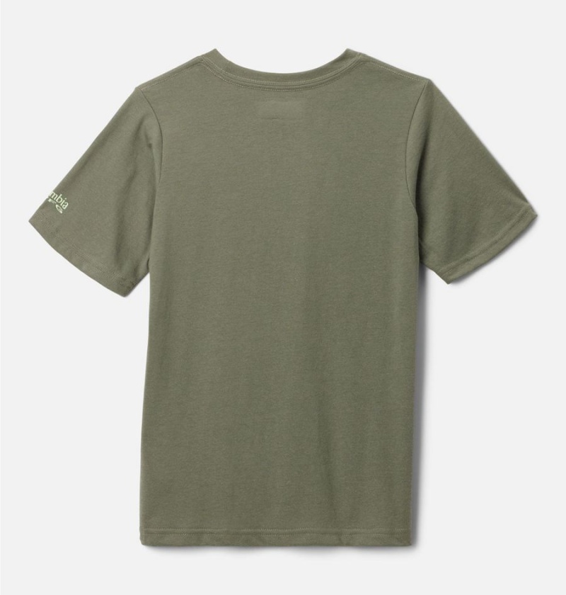 Columbia PFG Short Sleeve Seasonal Graphic Kids' T-Shirt Green | FVATRY-375