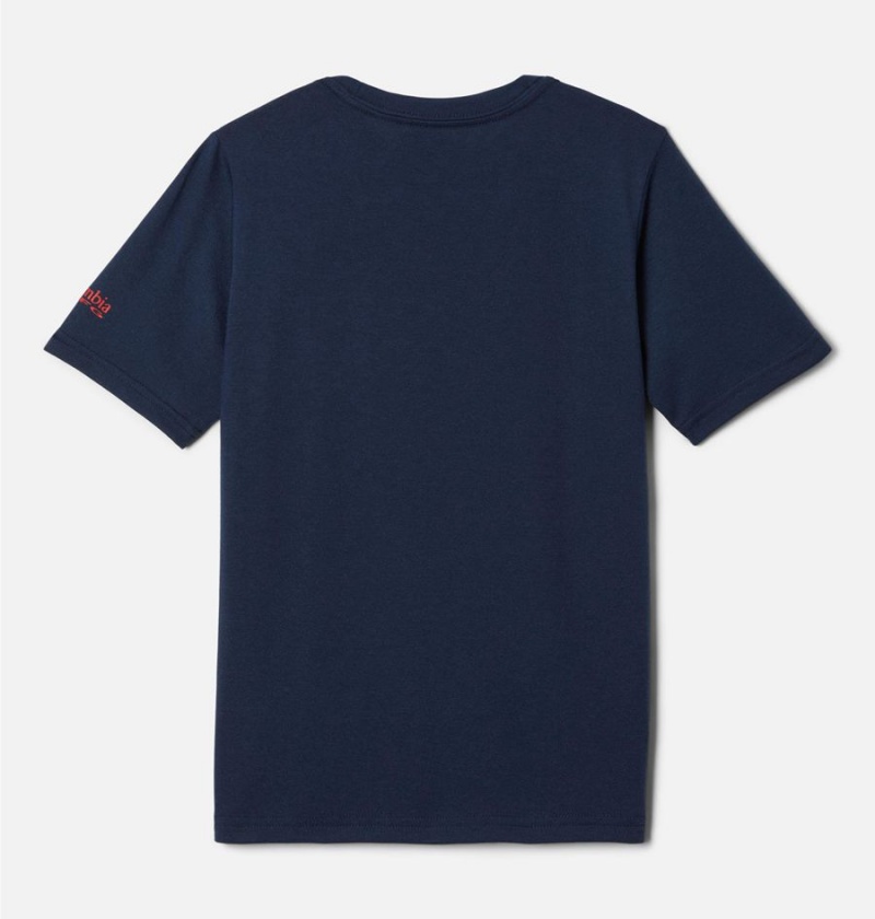 Columbia PFG Short Sleeve Seasonal Graphic Kids' T-Shirt Navy | LMTDUJ-957