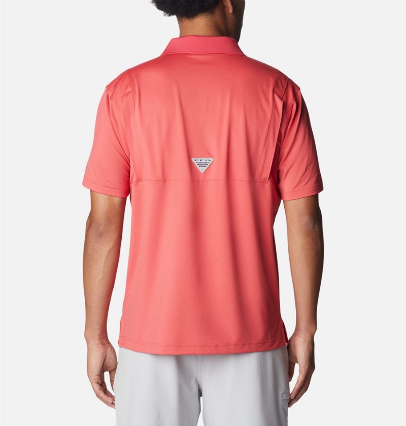 Columbia PFG Skiff Cast Men's Polo Shirt Red | TGPCHB-178