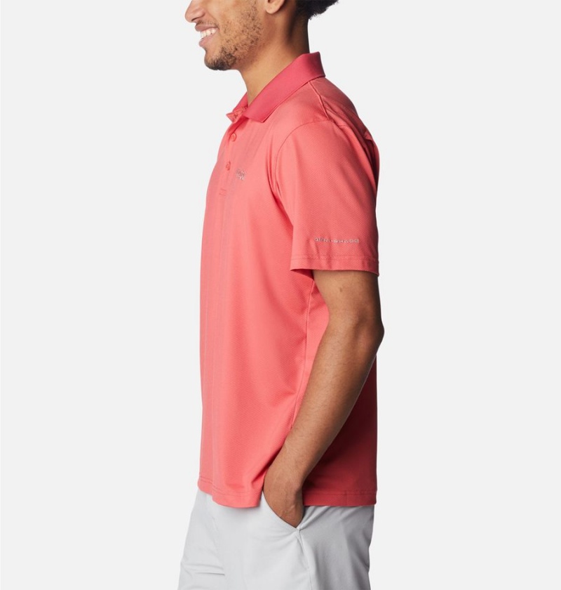 Columbia PFG Skiff Cast Men's Polo Shirt Red | TGPCHB-178