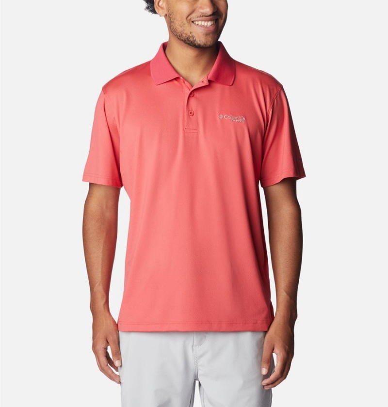 Columbia PFG Skiff Cast Men\'s Polo Shirt Red | TGPCHB-178