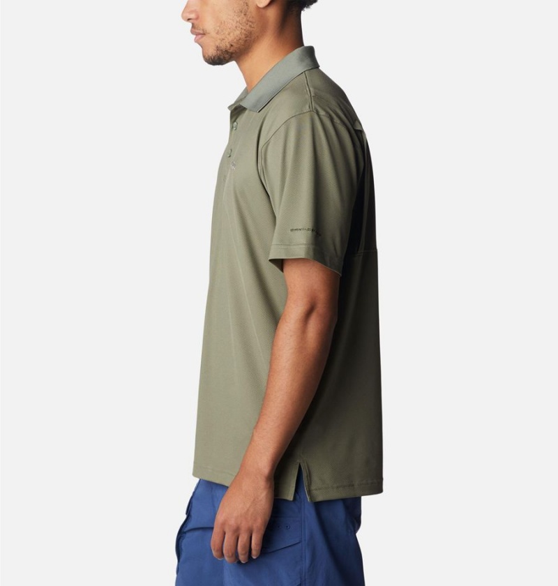 Columbia PFG Skiff Cast Men's Polo Shirt Green | AVDNGX-529