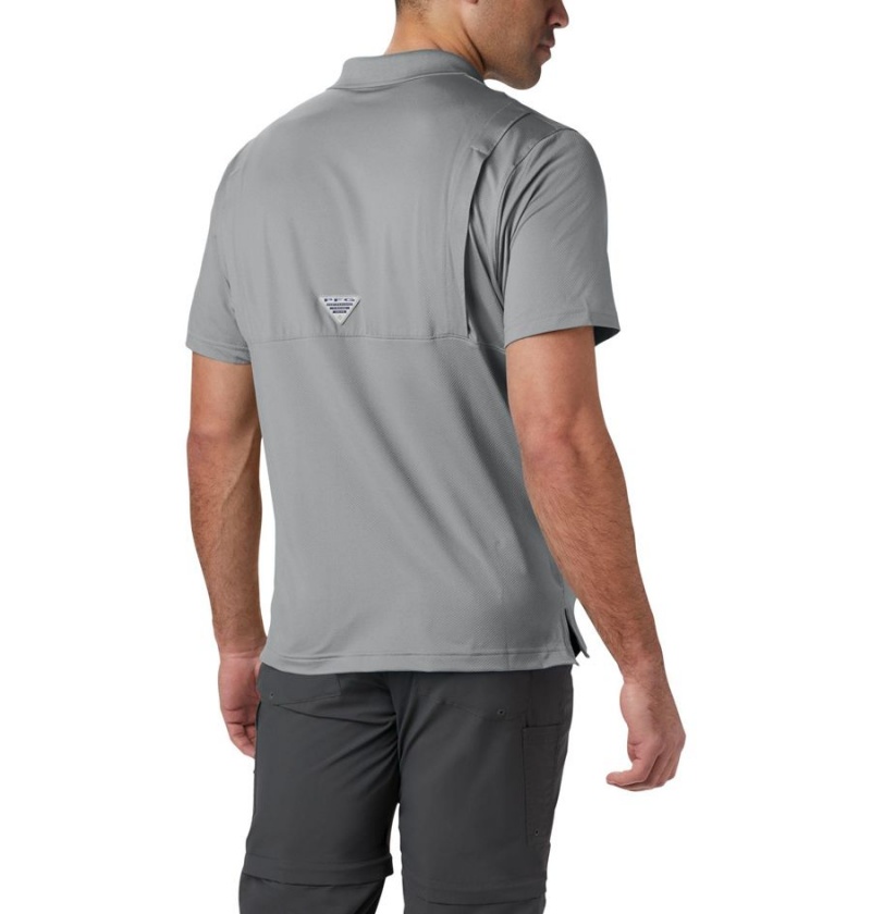 Columbia PFG Skiff Cast Men's Polo Shirt Grey | FCTDOZ-869