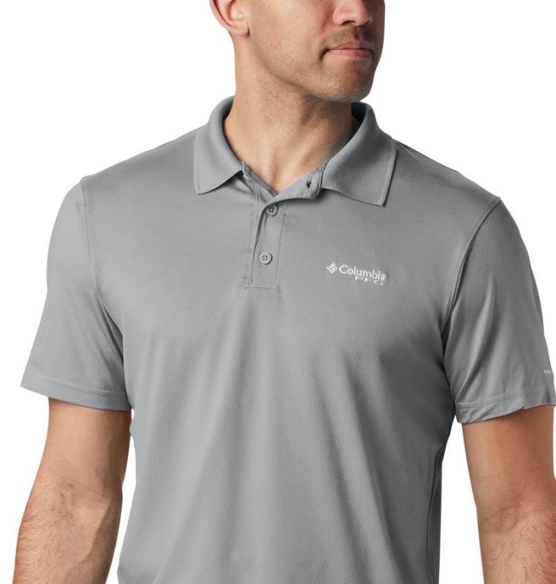 Columbia PFG Skiff Cast Men's Polo Shirt Grey | FCTDOZ-869