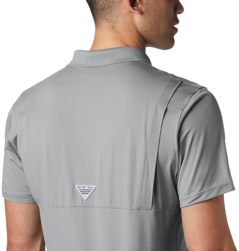 Columbia PFG Skiff Cast Men's Polo Shirt Grey | FCTDOZ-869