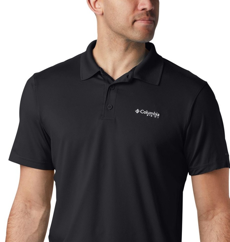 Columbia PFG Skiff Cast Men's Polo Shirt Black | RQBUEX-183