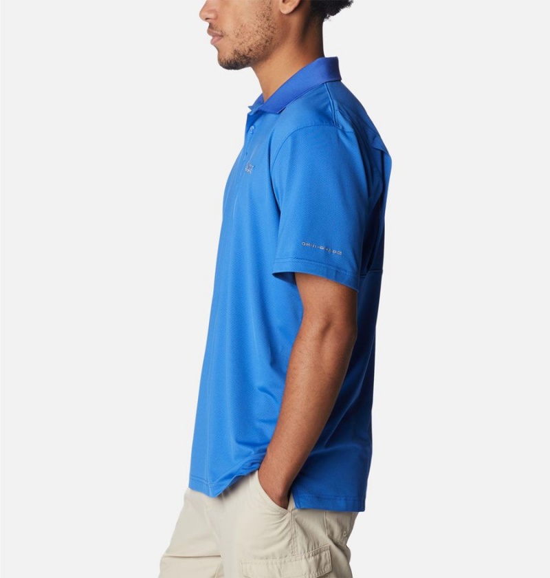 Columbia PFG Skiff Cast Men's Polo Shirt Blue | GKJYLW-439