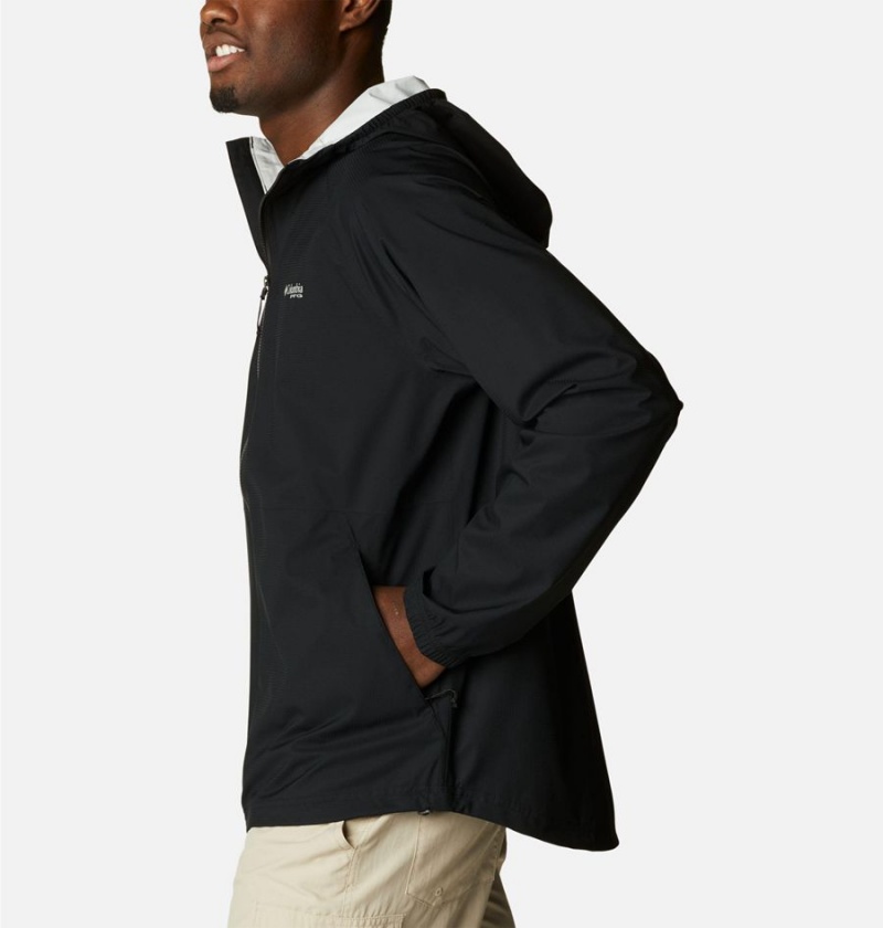 Columbia PFG Skiff Guide Men's Rain Jacket Black | MOIXHG-907