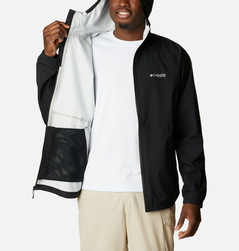 Columbia PFG Skiff Guide Men's Rain Jacket Black | MOIXHG-907
