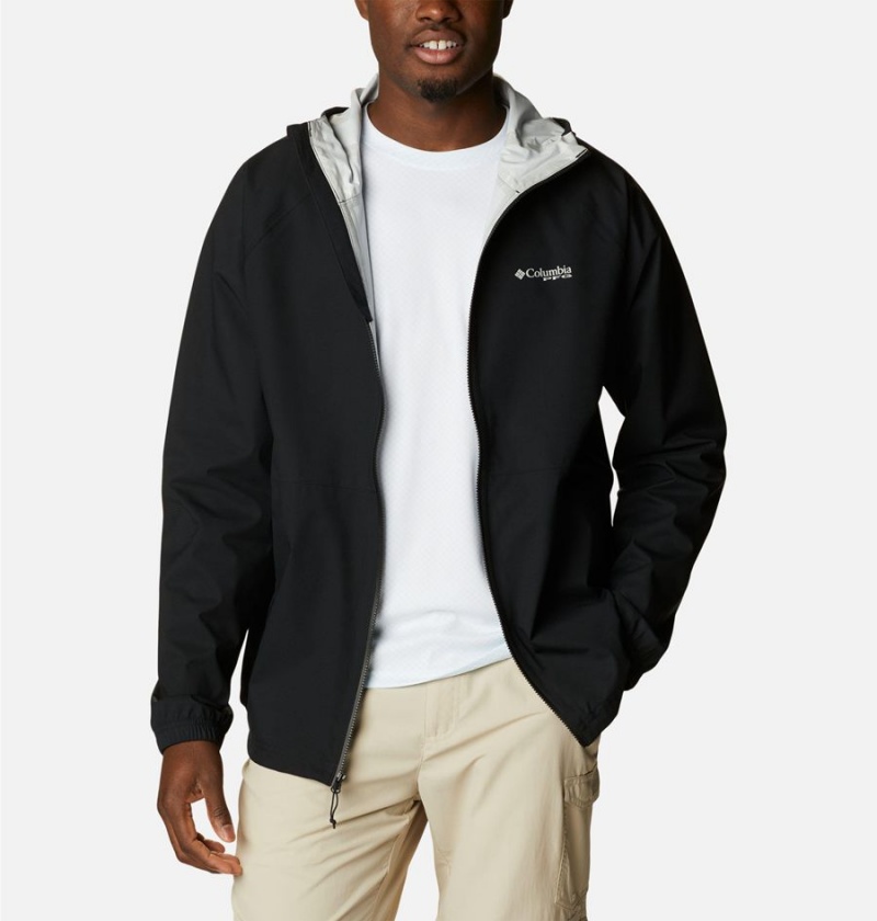 Columbia PFG Skiff Guide Men's Rain Jacket Black | MOIXHG-907