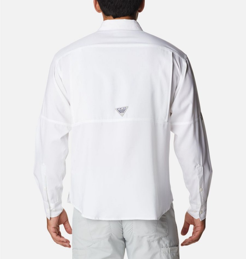 Columbia PFG Skiff Guide Woven Long Sleeve Men's Shirt White | THBQOR-842