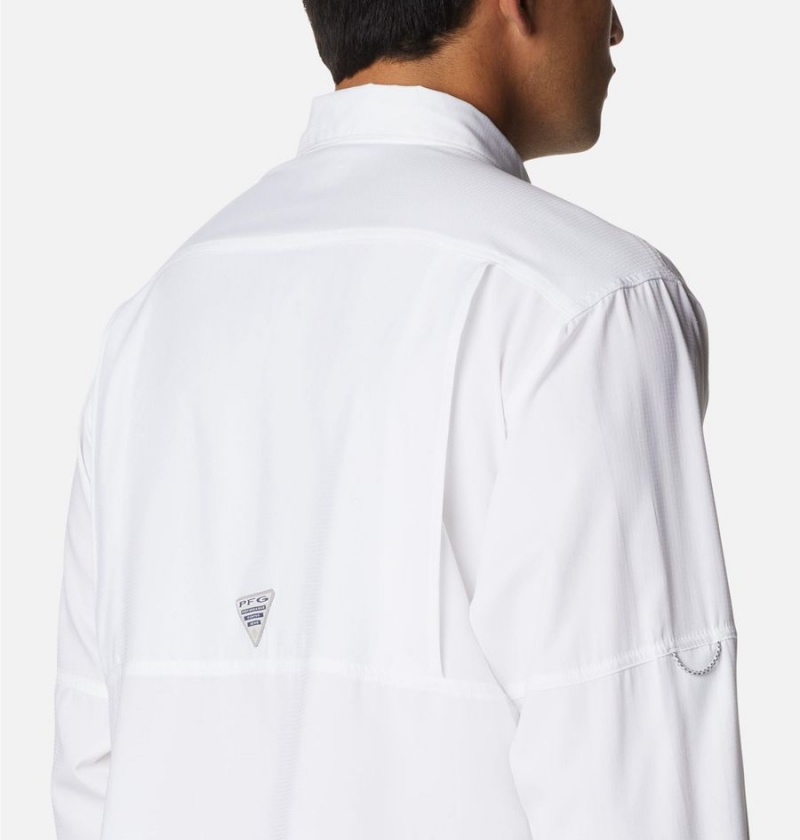 Columbia PFG Skiff Guide Woven Long Sleeve Men's Shirt White | THBQOR-842